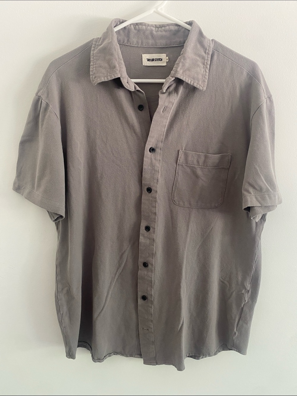 Taylor Stitch The Short Sleeve Organic Cotton California Shirt Grey Size 42 S/M